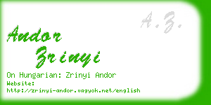 andor zrinyi business card
